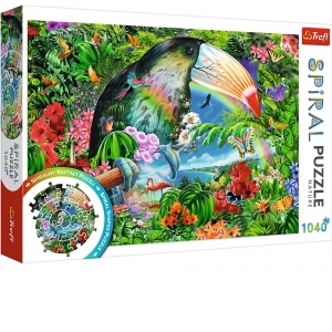 Puzzle Trefl Spiral 1040 piese - Animale tropicale