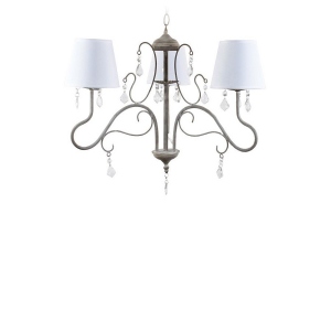 Lustra metalica 3 becuri Vintage Glam, 50x45