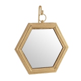 Oglinda de perete Golden Hexagon, Charisma, Metal, 50x45 cm.