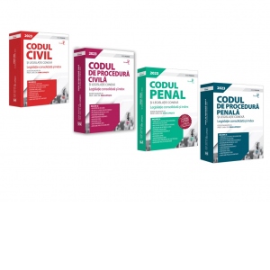 Pachet: Codul civil, Codul de procedura civila, Codul penal si Codul de procedura penala. Editii Premium 2022