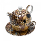 Ceainic cu ceasca Black Klimt, Portelan, Charisma, 270 ml