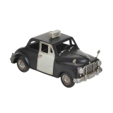 Masina miniatura Taxi, Metal, Negru/Alb, CHarisma 26x12x12