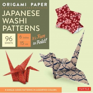 Origami Paper - Japanese Washi Patterns - 6" - 96 Sheets (Instructions for 7 Projects Included)