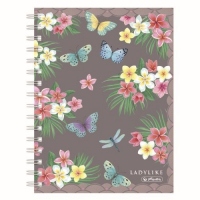 Caiet A5 cu spira, 100 file patratele, motiv Ladylike Butterflies