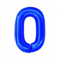 Balon folie Cifra zero 100 cm Albastru