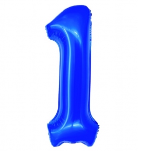 Balon folie Cifra unu 100 cm Albastru