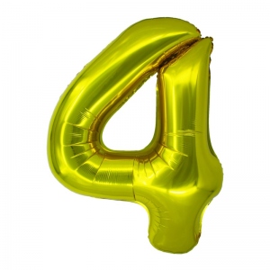 Balon folie Cifra patru 85 cm Auriu