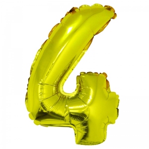 Balon folie Cifra patru 40 cm Auriu