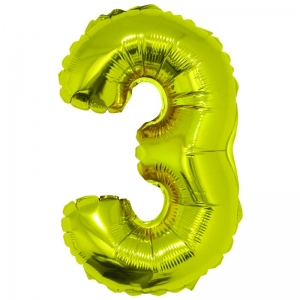 Balon folie Cifra trei 40 cm Auriu