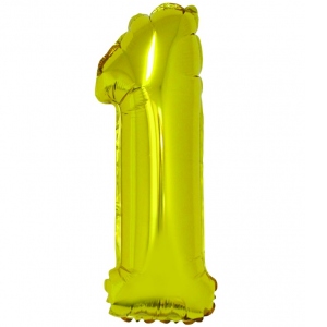 Balon folie Cifra unu 40 cm Auriu