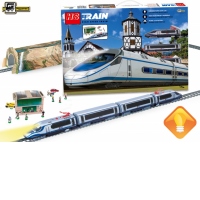 Trenulet electric High Speed cu statie, indicator de sina si tunel