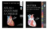 Pachet Netter editia a 7-a (2 carti): 1. Netter - Atlas de anatomie a omului plus eBook resurse digitale (editia a 7-a); 2. Netter Atlas de anatomie pentru colorat (editia a doua)