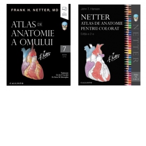 Pachet Netter editia a 7-a (2 carti): 1. Netter - Atlas de anatomie a omului editia a 7-a; 2. Netter Atlas de anatomie pentru colorat (editia a doua)