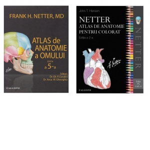 Pachet Netter editia a 5-a (2 carti): 1. Atlas de anatomie a omului Netter (editia a 5-a); 2. Netter Atlas de anatomie pentru colorat (editia a doua)
