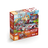 Puzzle Fire Trucks - Puzzle copii, 100 piese