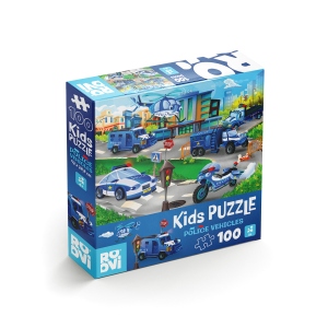 Puzzle Police Vehicles - Puzzle copii, 100 piese