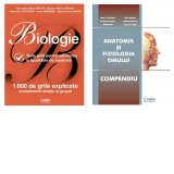 Pachet Admitere la medicina (2 carti): 1. Biologie. Teste grila pentru admiterea la facultatile de medicina; 2. Anatomia si fiziologia omului - Compendiu