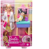 Barbie Cariere Set cu Papusa Doctor Pediatru Blonda
