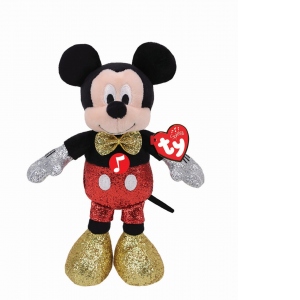 Plus Ty 25cm Beanie Babies Disney Mickey cu Sclipici si Sunete