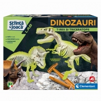 Descopera Dinozaurul T-Rex & Triceraptor Fluo Stiinta si Joaca