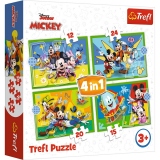 Puzzle Trefl 4in1 Mickey Mouse si Prietenii
