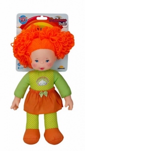 Papusa cu par portocaliu, Dollz And More, Rainbow, 35 cm