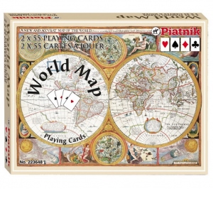 Set carti de joc de lux, 2 x 55, Harta Lumii