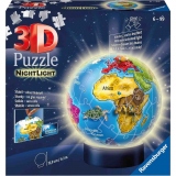 Puzzle 3D Luminos Glob Pamantesc, 72 Piese