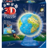 Puzzle 3D Luminos Glob Pamantesc, 180 Piese