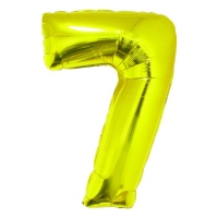 Balon folie cifra sapte, 85 cm, auriu