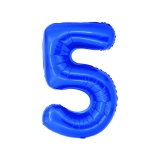 Balon folie Cifra cinci, 100 cm, albastru