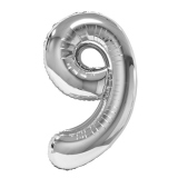 Balon folie Cifra noua, 100 cm, argintiu