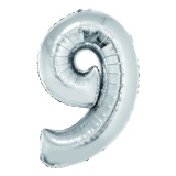 Balon folie Cifra noua, 85 cm, argintiu