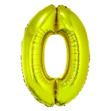 Balon folie Cifra zero, 85 cm, auriu