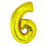 Balon folie Cifra sase, 85 cm, auriu