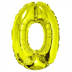 Balon folie Cifra zero, 40 cm, auriu