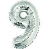 Balon folie Cifra noua, 40 cm, argintiu