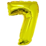 Balon folie Cifra sapte, 40 cm, auriu
