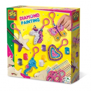 Set creativ - Pictura cu diamante brelocuri din lemn