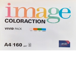 Hartie Color Coloraction 160 g mix 4 x 25 coli culori asortate roz/verde intens/portocaliu/ bleu ciel