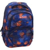 RUCSAC ZIPPER CUBE, DIMENSIUNE 43 X 29 X 22 CM, MOTIV ORANGE   BLUE