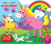 Carte cu puzzle - Unicorni