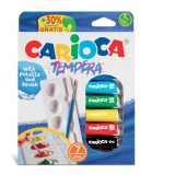 Acuarele tempera Carioca 7 culori, 10 ml, cu tavita si pensula