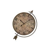 Ceas Perete din Metal Globe, 45x13x60 cm