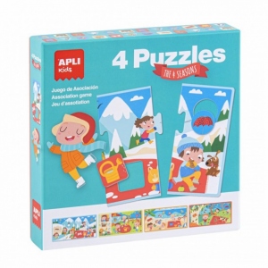 Puzzle Anotimpuri, Apli, 4 piese/puzzle
