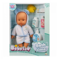 Papusa bebelus, Bebelou, Timpul pentru baita, 35 cm, albastru