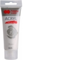 Vopsea acrilica 75ml argintiu satinat metalic, Happy Color
