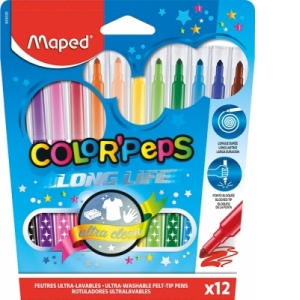 Carioci Color Peps Long Life 12 culori/set Maped
