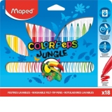 Carioci Color Peps Jungle 18 culori/set, Maped