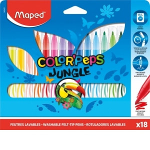 Carioci Color Peps Jungle 18 culori/set, Maped